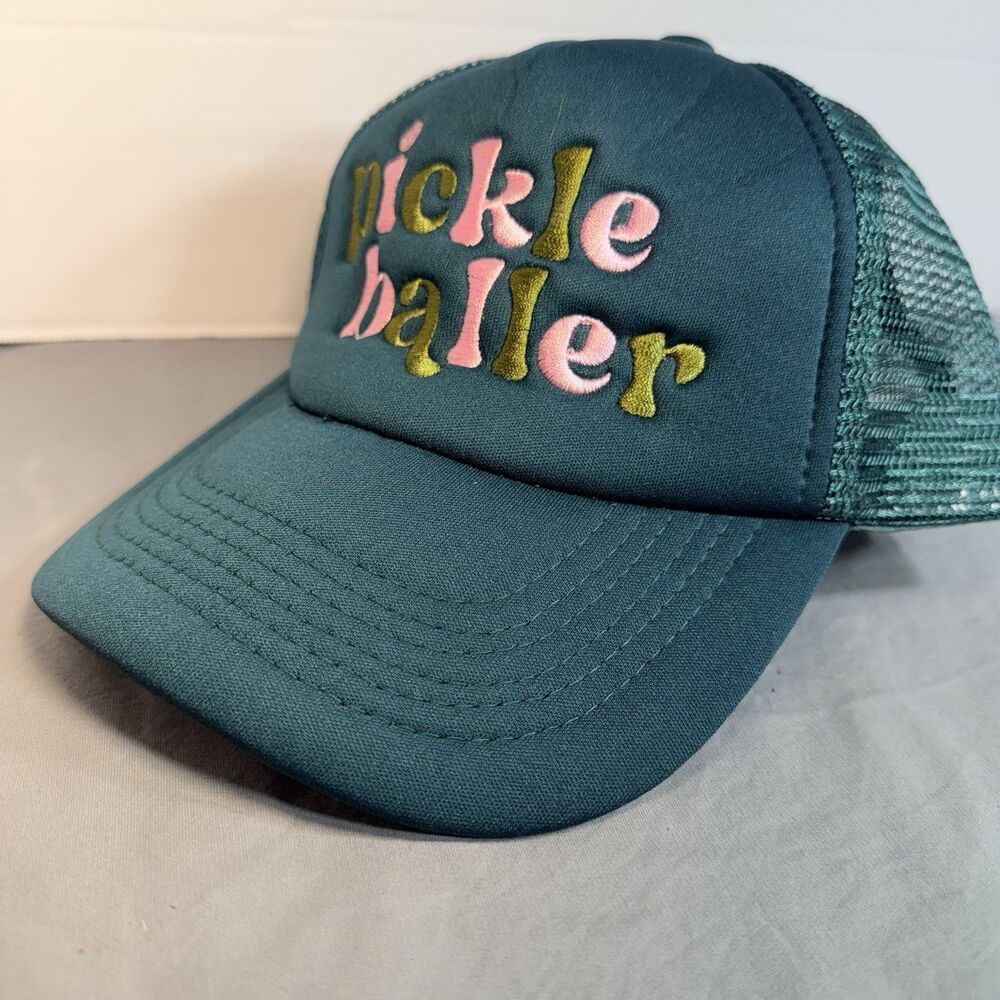 Pickle Baller Darling Effect Snapback Trucker Hat Womens Embroidery Ball - Picture 1 of 5